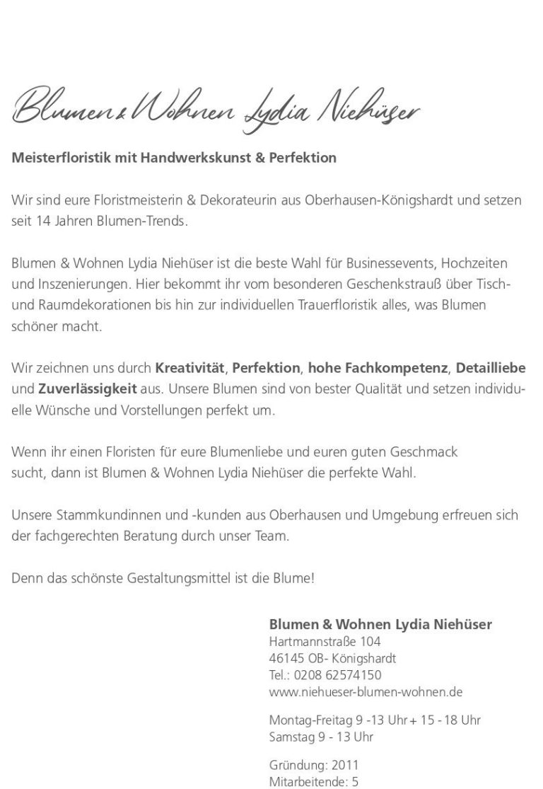 Blumen & Wohnen Lydia Niehüser